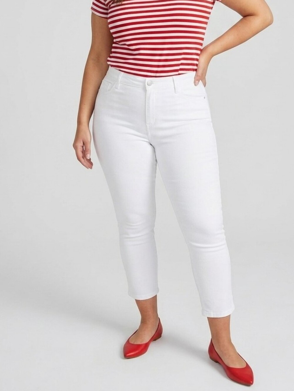 LANE BRYANT High-Rise Straight Crop Jean - White Size 22